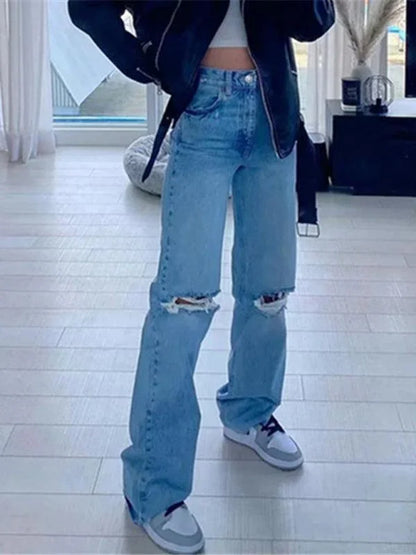 Edgy Women Jeans – High Raw Hem -Guocali