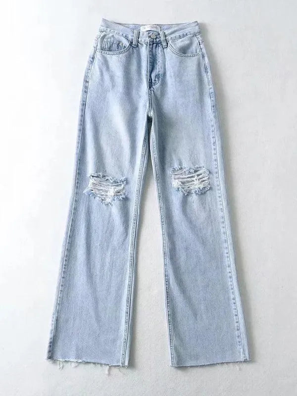 Edgy Women Jeans – High Raw Hem -Guocali