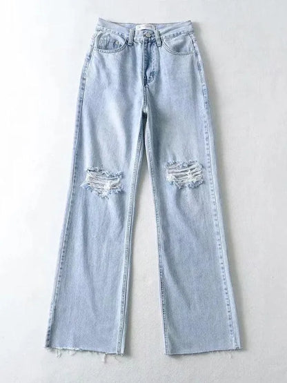 Edgy Women Jeans – High Raw Hem -Guocali