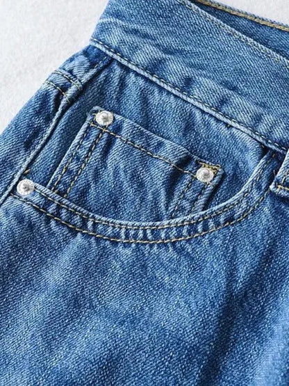 Edgy Women Jeans – High Raw Hem -Guocali