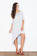 Elegant Boat Neck Midi Dress