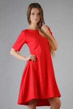 Elegant Boat Neck Short Sleeves Day Dress