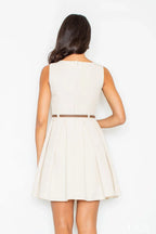 Elegant Boat Neck Sleeveless Day Dress