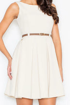 Elegant Boat Neck Sleeveless Day Dress