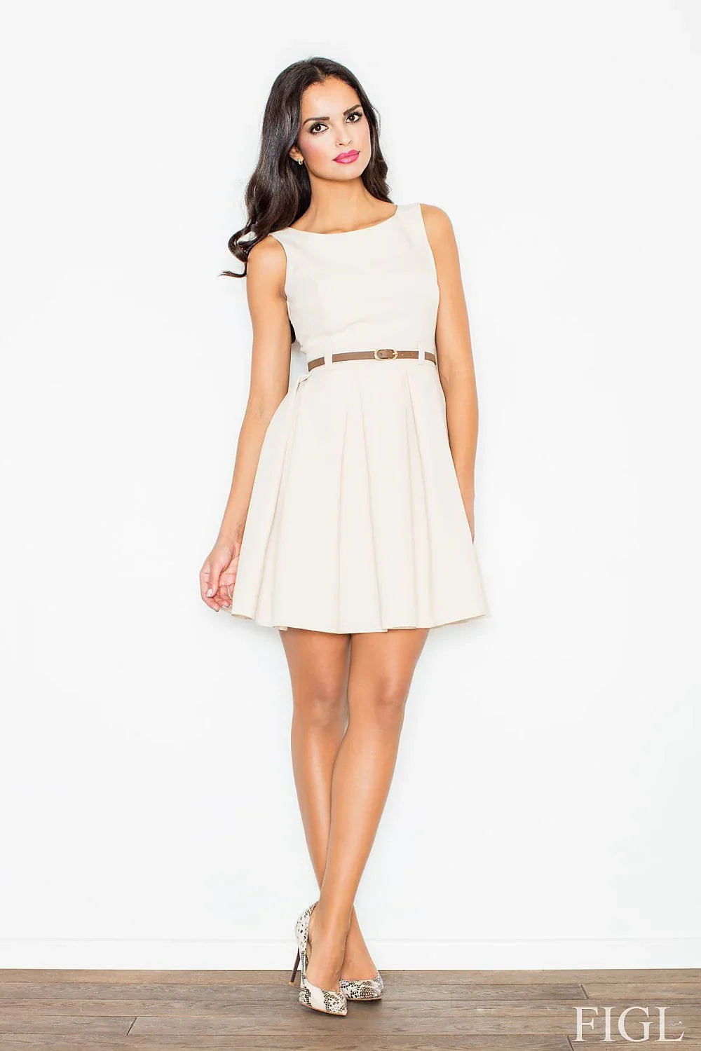 Elegant Boat Neck Sleeveless Day Dress