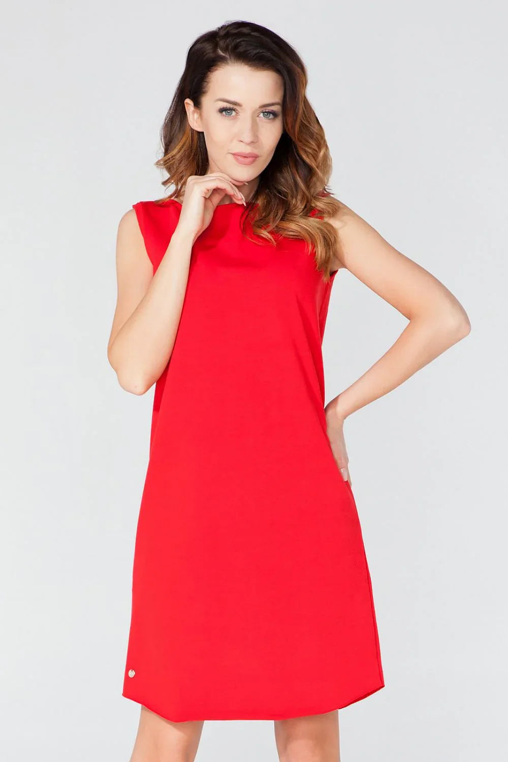 Elegant Boat Neck Sleeveless Day Dress