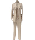 Elegant Chic Professional Women's Pant Suit - Solid Button