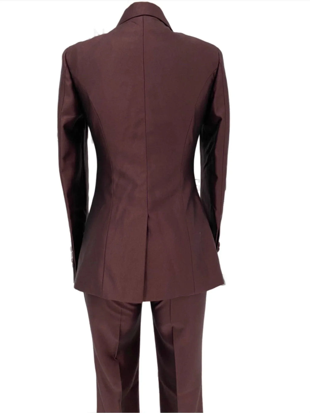 Elegant, Chic, Professional Women's Pant Suit - Solid Double-Breasted