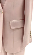 Elegant Chic Women's Pant Suit - Solid One-Button
