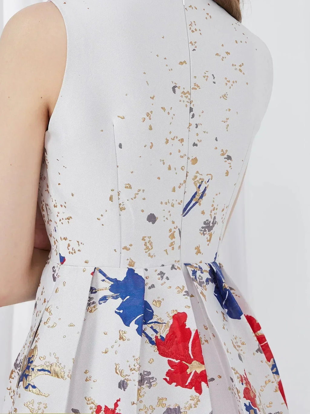 Elegant Flower Jacquard Party Dress -Guocali