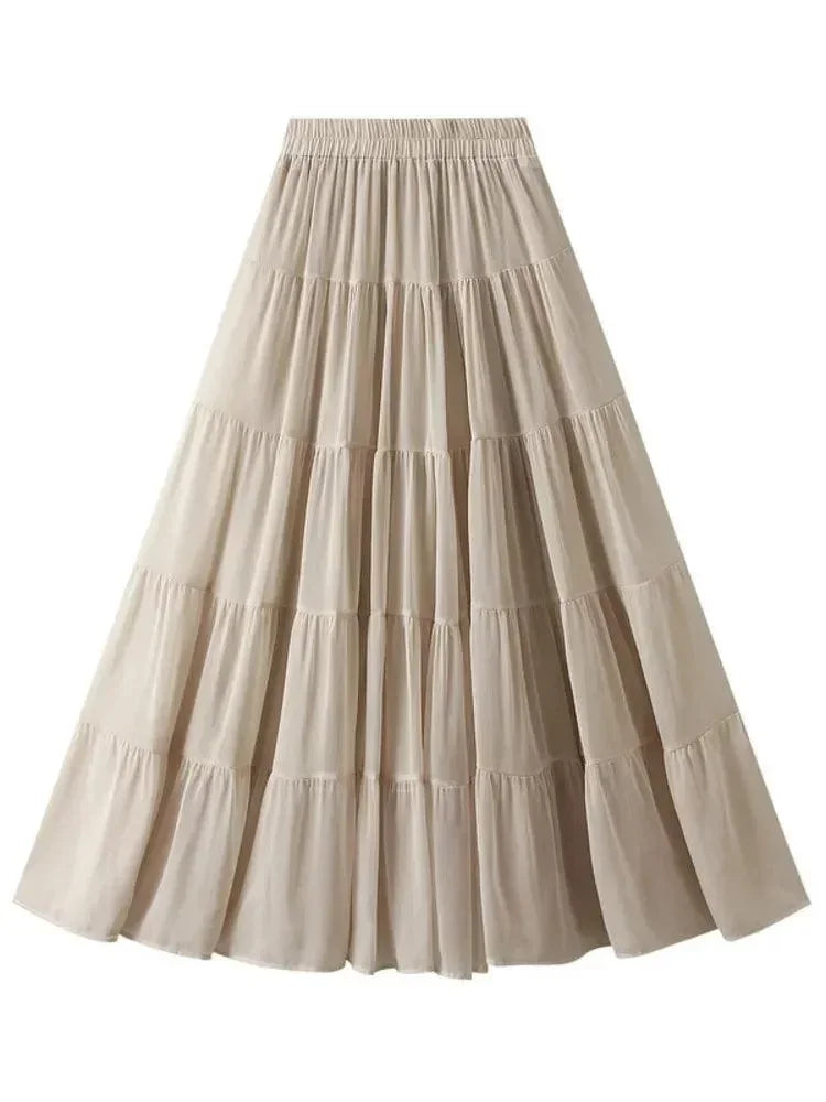 Elegant High Waisted Pleated Skirt -Guocali