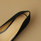 Elegant Leather Low Heel Women Pumps