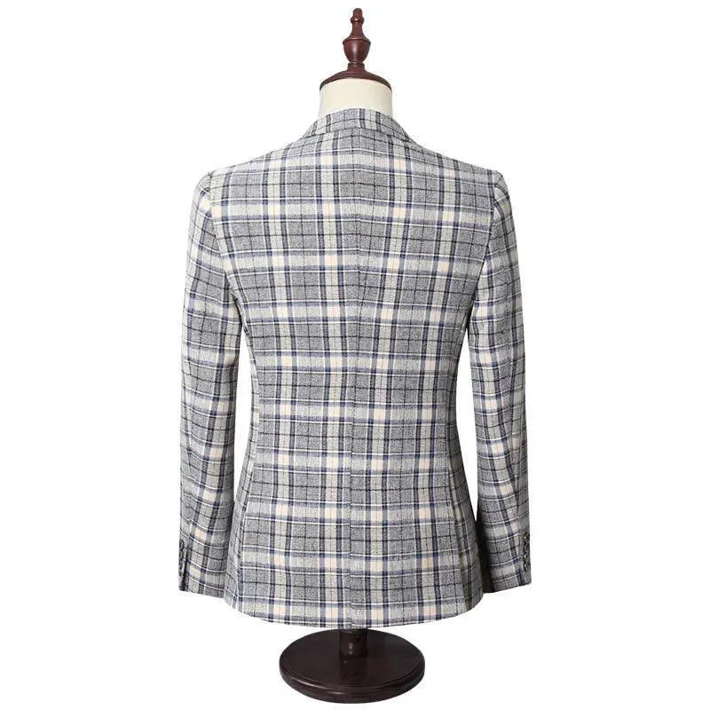 Cali 3-Piece Plaid Suit for Men -Guocali