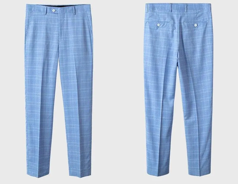 Elegant, Professional, Chic Men’s Suit - Plaid Single-Breasted