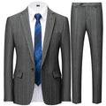 Grey Striped Suit - Men's Business Formal -Guocali