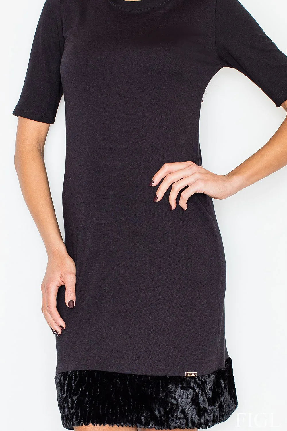 Elegant Round Neck Short Sleeves Day Dress