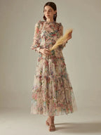 Elegant Sexy Lace Floral Maxi Prom Dress – Glamorous Evening Gown -Guocali