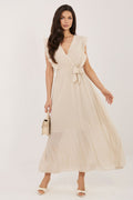 elegant solid v-neck sleeveless maxi day dress – Daydress | GUOCALI