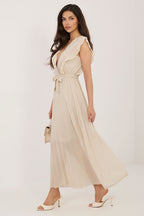 elegant solid v-neck sleeveless maxi day dress – Daydress | GUOCALI – view 2