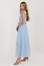 elegant solid v-neck sleeveless maxi day dress – Daydress | GUOCALI – view 5