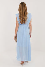 elegant solid v-neck sleeveless maxi day dress – Daydress | GUOCALI – view 6