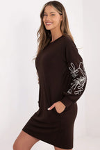 Elegant Straight Shift Mini Knit Dress