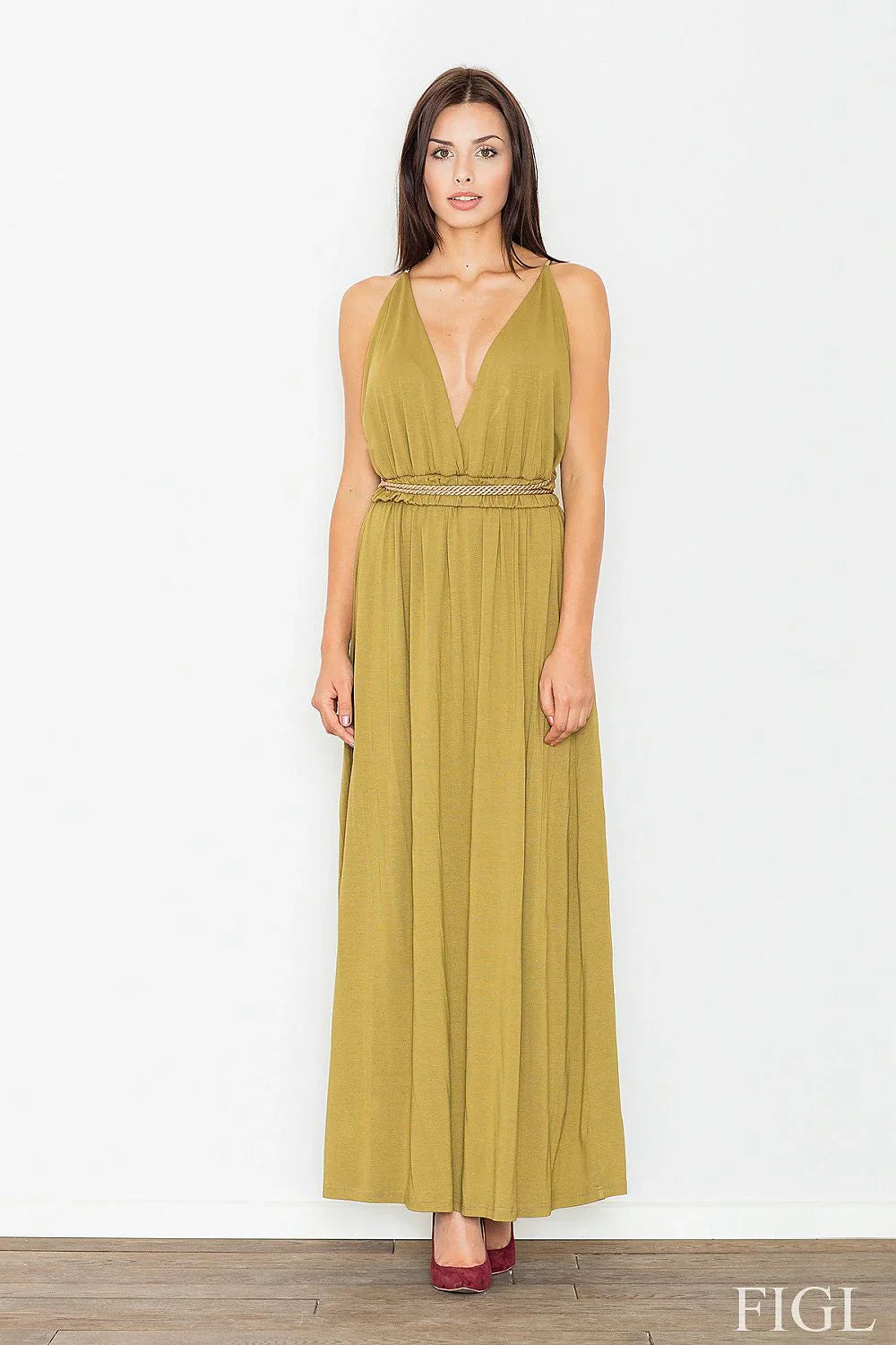 Elegant V-Neck Sleeveless Maxi Dress