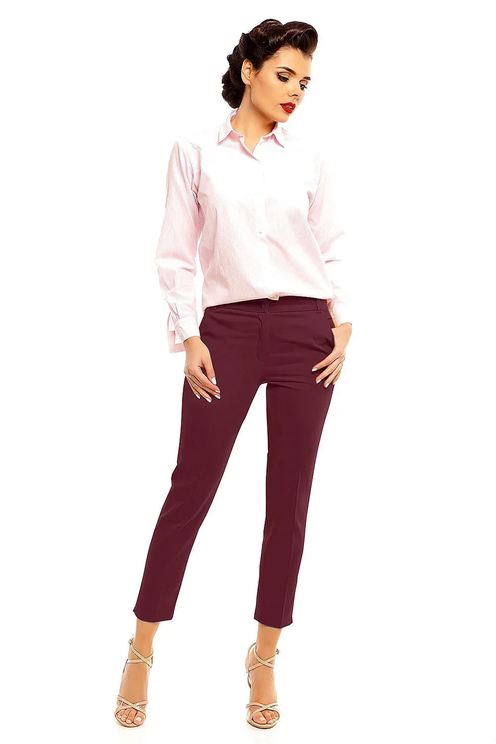 Elegant Women Cropped Pants – High-Rise Slim Fit - Guocali