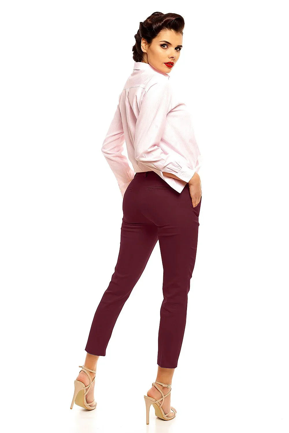 Elegant Women Cropped Pants – High-Rise Slim Fit - Guocali