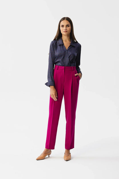 Elegant Women Formal Pants – High-Waist Stretch Tapered -Guocali