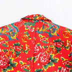 Elegant Women's Pant Suit - Floral Single-Breasted