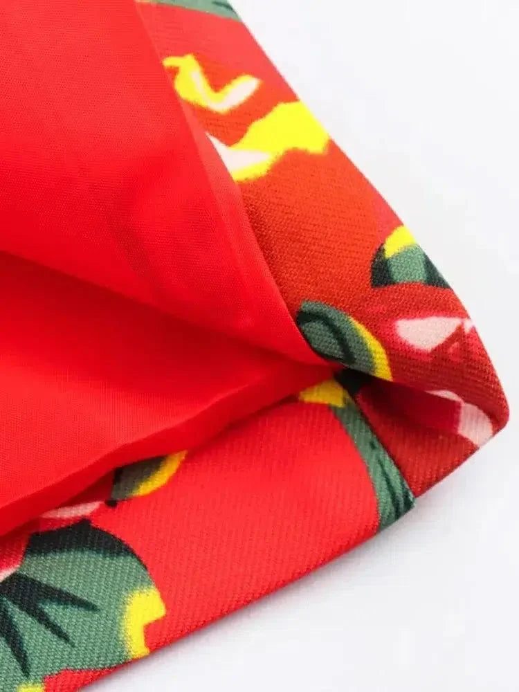 Elegant Women's Pant Suit - Floral Single-Breasted