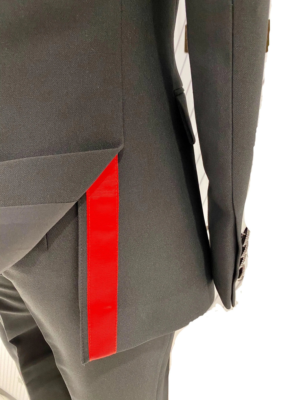 Elegant Women's Pant Suit - Solid Double-Breasted