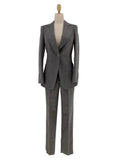 Elegant Women's Pant Suit - Solid One-Button