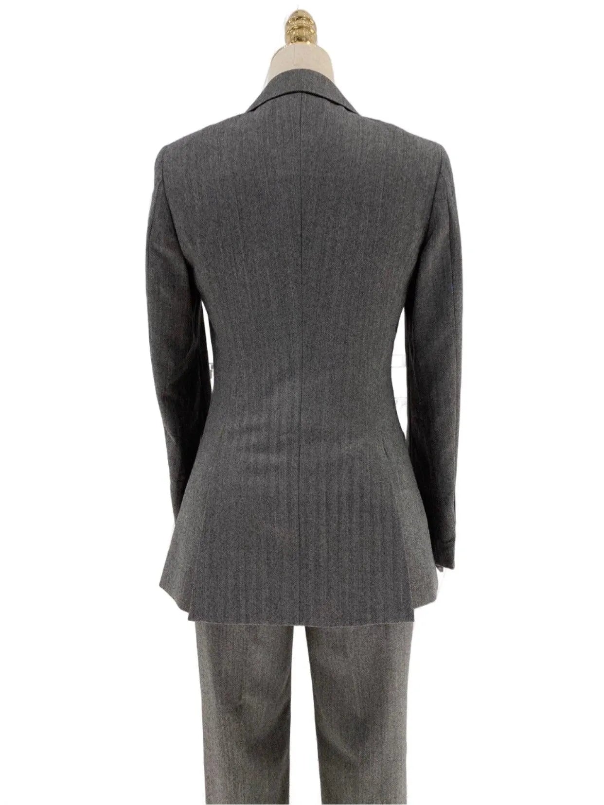 Elegant Women's Pant Suit - Solid One-Button