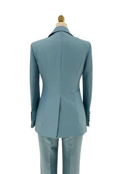 Elegant Women's Pant Suit - Solid Zipper