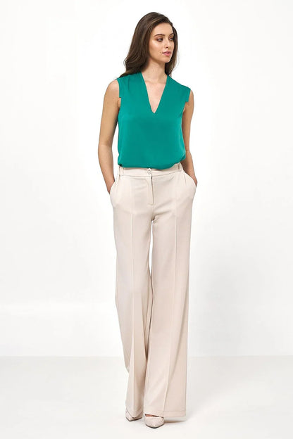 Elegant Women's Wide-Leg Pants – High-Rise Stretch -Guocali