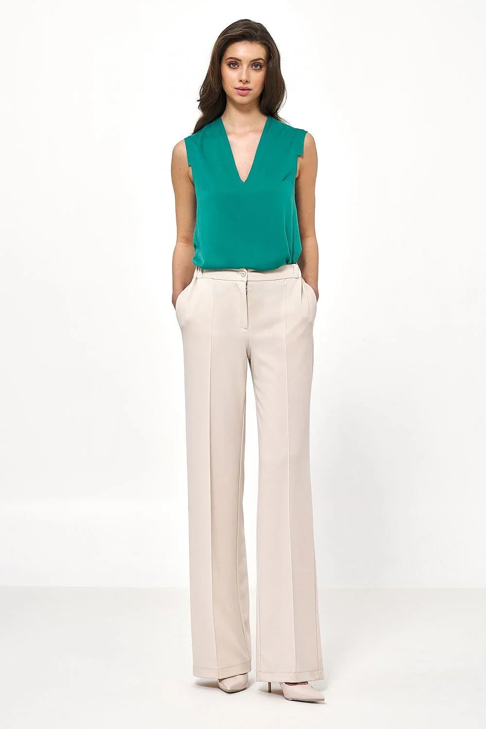 Elegant Women's Wide-Leg Pants – High-Rise Stretch -Guocali
