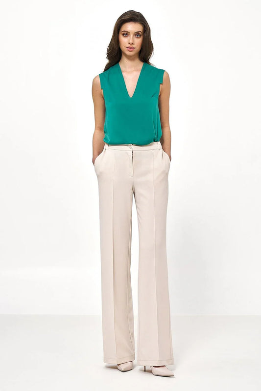 Elegant Women's Wide-Leg Pants – High-Rise Stretch -Guocali