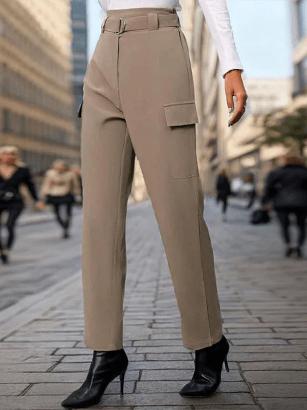 Elegant Women Trousers – High-Rise Relaxed Fit -Guocali