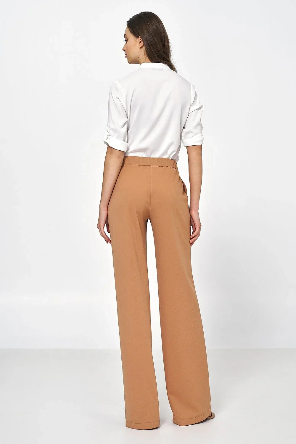 Elegant Women Wide-Leg Pants – High-Rise Button Front -Guocali