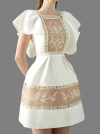 Embroidered Fairy Style A-Line Dress