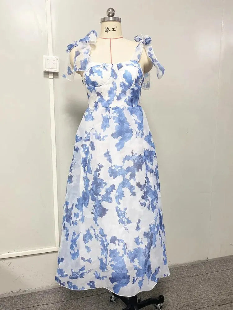 European Style Strapless Slash Neck Dress -Guocali