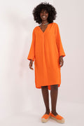 Everyday Oversized V-Neck Dress – Lightweight Viscose, Below-Knee | GUOCALI