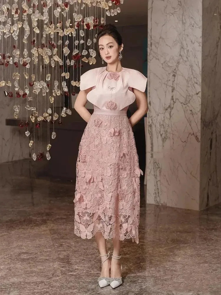 Fairy Style 3D Embroidery Party Dress -Guocali