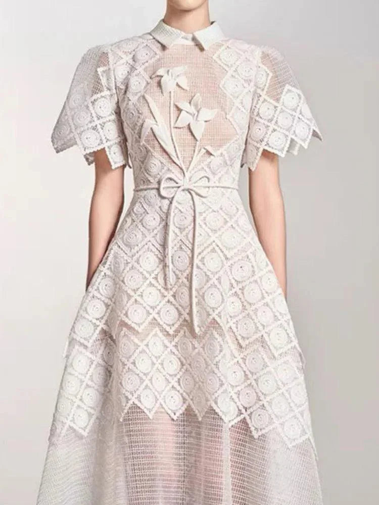 Fairy Style Embroidery Lace Party Dress -Guocali