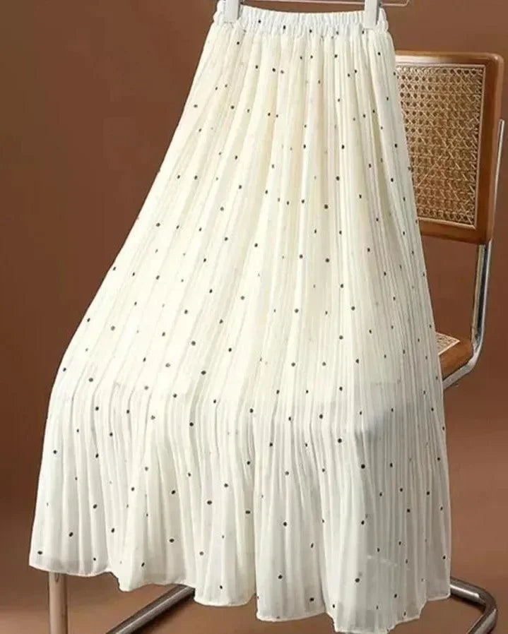 Fashion Pleated Skirt Dot Chiffon -Guocali