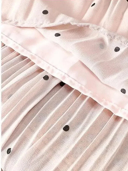 Fashion Pleated Skirt Dot Chiffon -Guocali