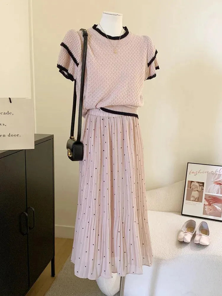 Fashion Pleated Skirt Dot Chiffon - Pleated Skirt - Guocali