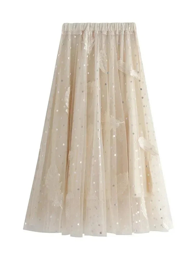 Feather Embroidery Fairy Skirt -Guocali